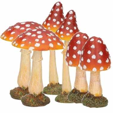1 set van 6 herfst decoratie paddestoelen