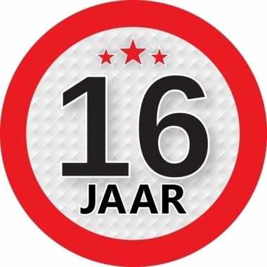 10x 16 jaar leeftijd stickers rond 9 cm verjaardag versiering