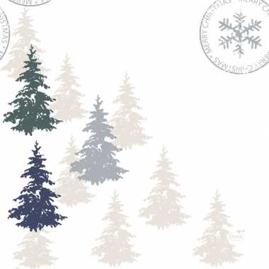 20x kerst servetten met kerstbomen 33 x 33 cm