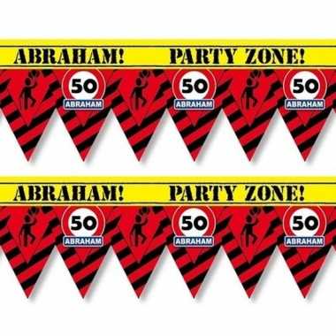 2x 50 abraham tape/markeerlinten waarschuwing 12 m versiering