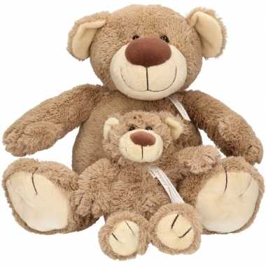 2x knuffelberen mama en kind bella 40 en 22 cm
