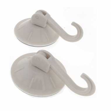 2x witte zuignap badkamer/keuken ophang haken