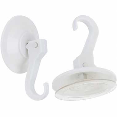 2x witte zuignap badkamer/keuken ophang haken