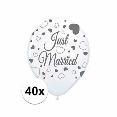 40x just married ballonnen 30 cm bruiloft versiering