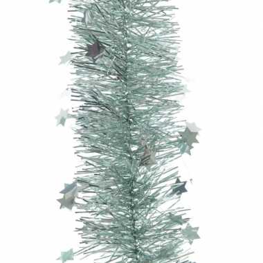 5x mintgroene sterren kerstslingers 10 x 270 cm kerstboom