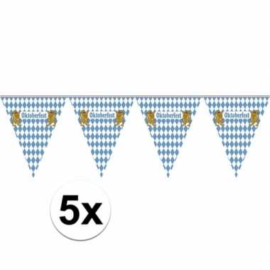 5x vlaggenlijnen oktoberfest van 5 meter