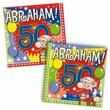 60x 50 jaar abraham leeftijd feest servetten 25 x 25 cm