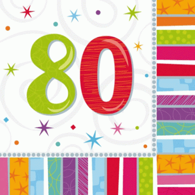 64x servetten 80 jaar thema feestartikelen