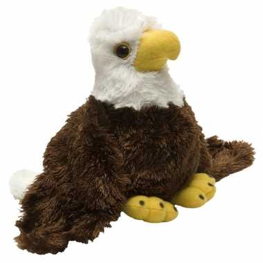 Amerikaanse zeeardenden speelgoed artikelen amerikkkaanse zeearend knuffelbeest bruin/wit 18 cm