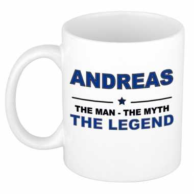Andreas the man the myth the legend collega kado mokken bekers 300 ml trend