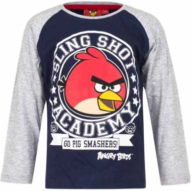 Angry birds t-shirt blauw/grijs voor jongens
