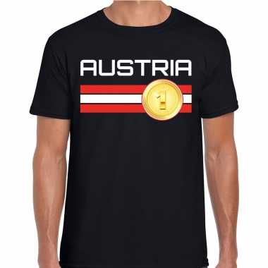 Austria / oostenrijk landen t-shirt zwart heren