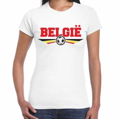 Belgie landen / voetbal t-shirt wit dames