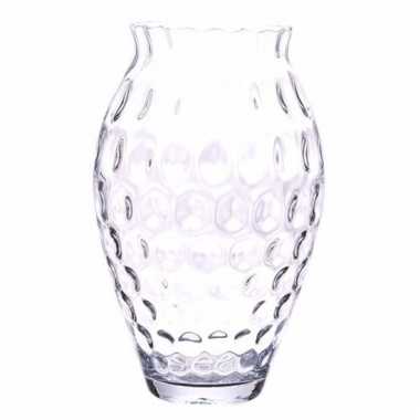 Bloemenvaas glas met reli?f 40 cm