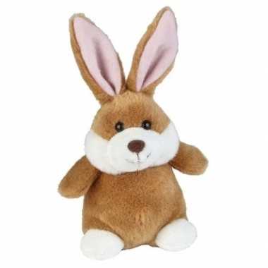 Bruine pluche konijn/haas knuffel 12 cm speelgoed