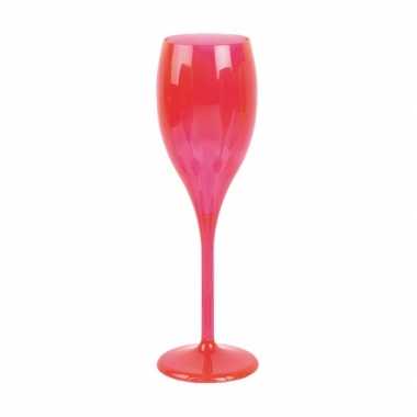 Champagne glas neon roze plastic