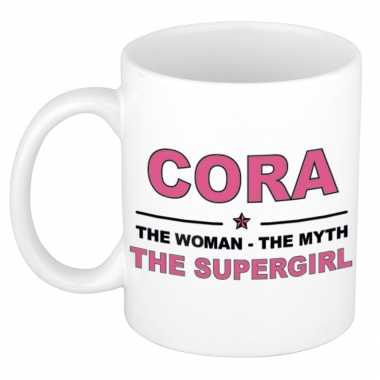 Cora the woman the myth the supergirl collega kado mokken bekers 300 ml trend