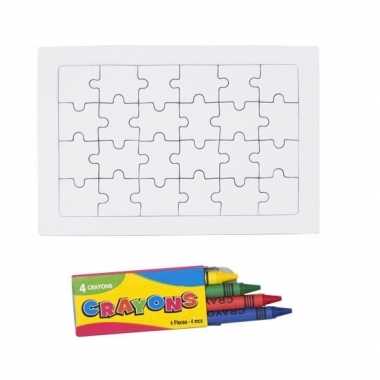 Diy puzzel set met krijtjes 24 stukjes