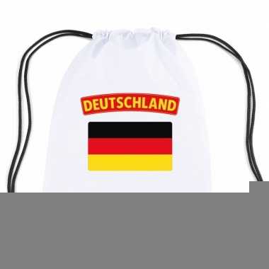 Duitsland nylon rugzak wit met duitse vlag