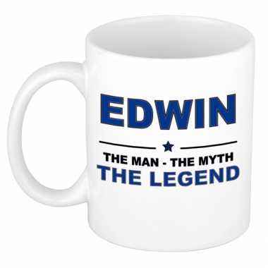 Edwin the man the myth the legend collega kado mokken bekers 300 ml trend