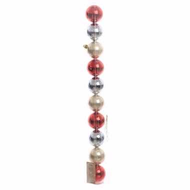 Elegant christmas kerstboom decoratie glimmende kerstballen mix rood groen 10 x glossy trend