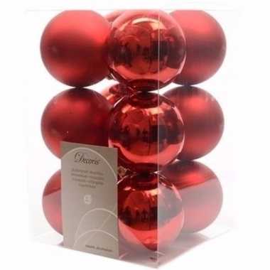 Elegant christmas kerstboom decoratie kerstballen rood 12 x