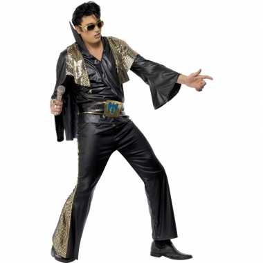 Elvis heren pak zwart/goud