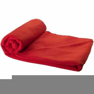 Fleece deken rood 150 x 120 cm