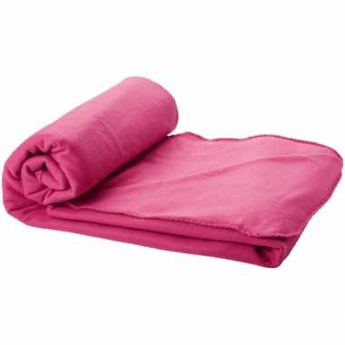 Fleece deken roze 150 x 120 cm