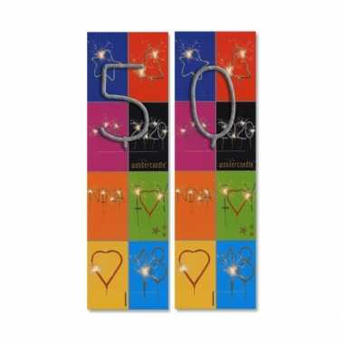 Gebak decoratie sterretjes cijfer 50