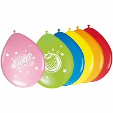 Gekleurde ballonnen voor verjaardag 8 stuks