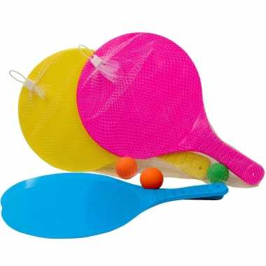 Gele beachball set buitenspeelgoed