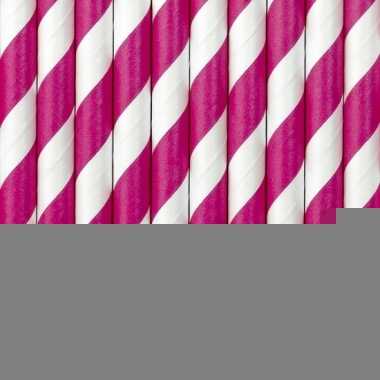 Gestreepte rietjes roze/wit