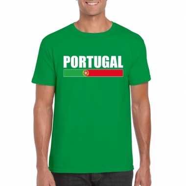 Groen portugal supporter t-shirt voor heren