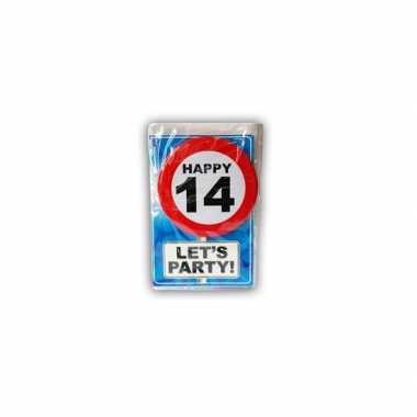 Happy birthday leeftijd kaart 14 jaar
