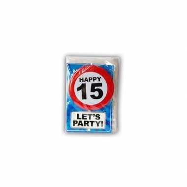 Happy birthday leeftijd kaart 15 jaar