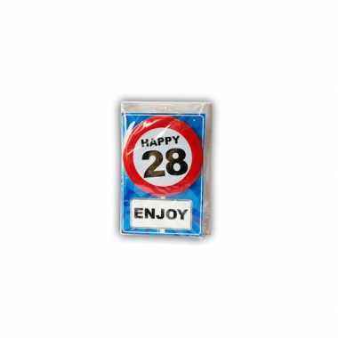 Happy birthday leeftijd kaart 28 jaar