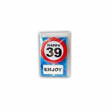 Happy birthday leeftijd kaart 39 jaar