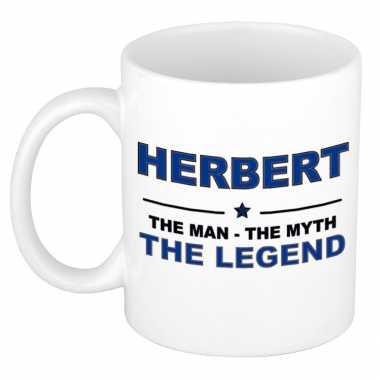 Herbert the man, the myth the legend collega kado mokken/bekers 300 ml