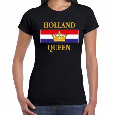 Holland / nederland king t-shirt zwart voor dames