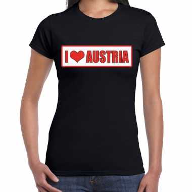 I love austria / oostenrijk landen t-shirt zwart dames
