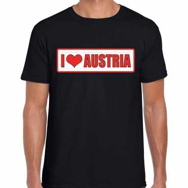 I love austria / oostenrijk landen t-shirt zwart heren