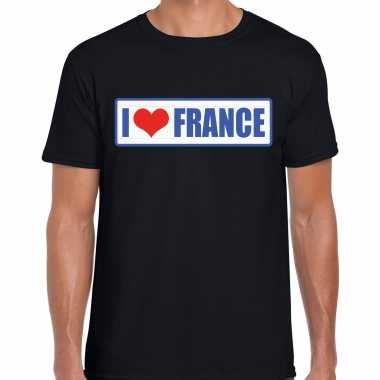 I love france / frankrijk landen t-shirt zwart heren