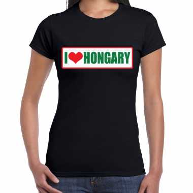 I love hongary / hongarije landen t-shirt zwart dames