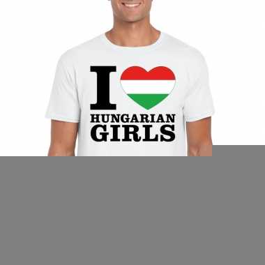 I love hungarian girls t-shirt wit heren