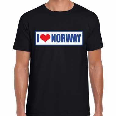 I love norway / noorwegen landen t-shirt zwart heren