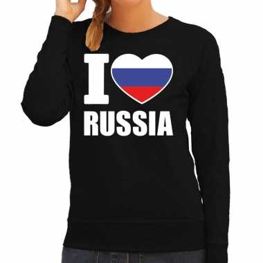 I love russia sweater / trui zwart voor dames