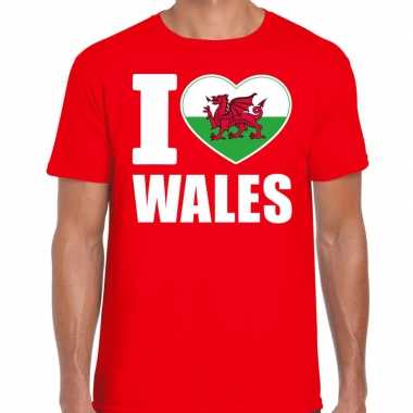 I love wales t-shirt verenigd koninkrijk rood voor heren