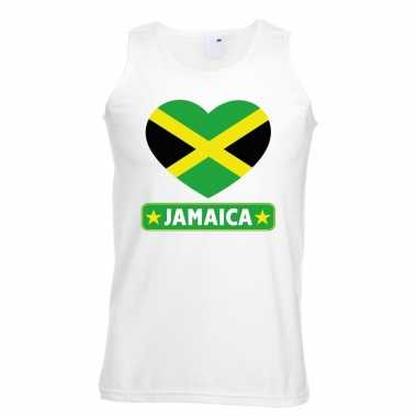 Jamaica hart vlag singlet shirt/ tanktop wit heren