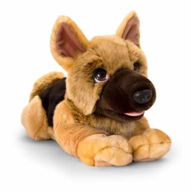Keel toys pluche bruine herdershond honden knuffel 37 cm